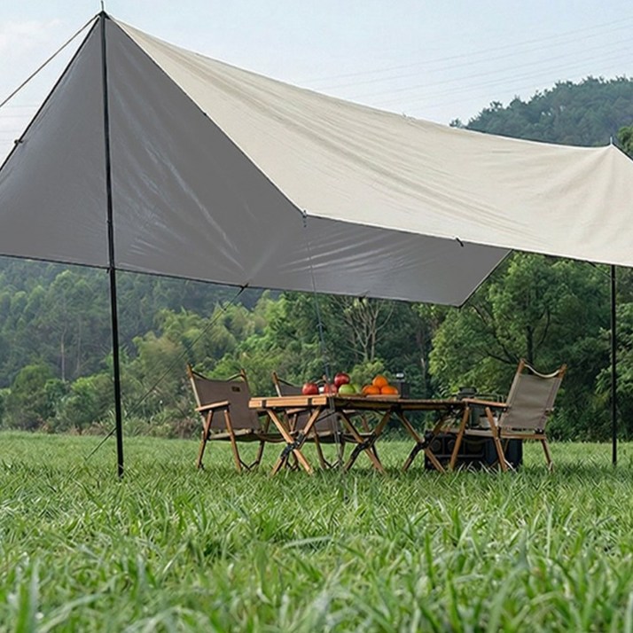 KAIROS OUTDOOR캠핑 타프 아웃도어 대형 실버코팅  줄의 색상 랜덤으로 발송됩니다