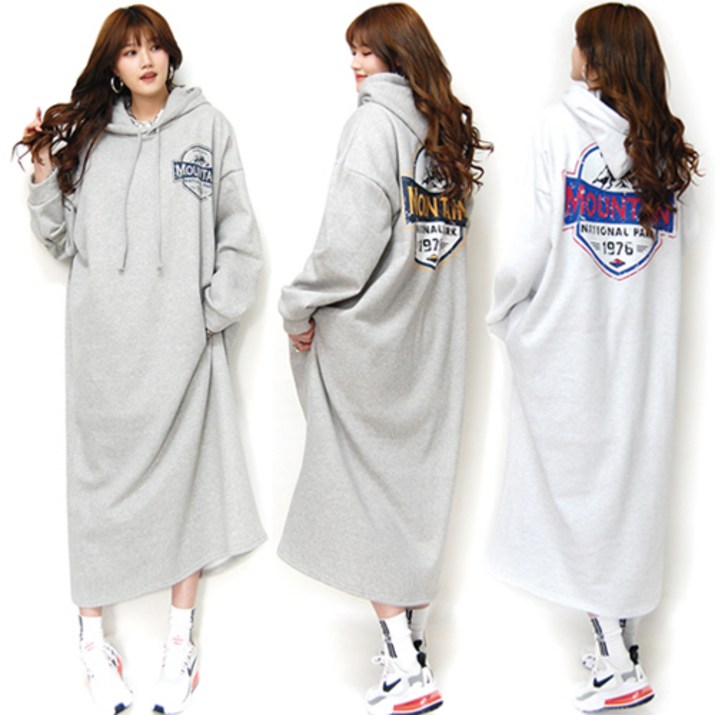 현이네  마운틴 후드 원피스 4 컬러 4 XL  55 99 까지  빅사이즈 기모상품