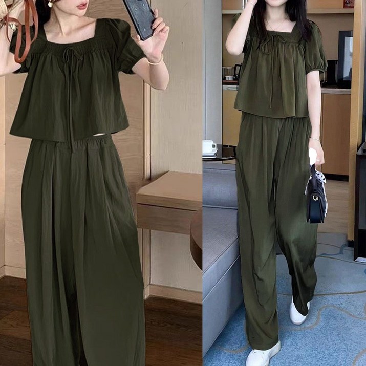 썸머 프릴 루즈핏 투피스 세트 3color 하객룩 데이트룩 바캉스룩