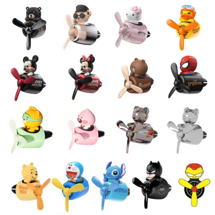 인기17종 차량용 송풍구 프로펠러 방향제 피규어 캐릭터리필2매