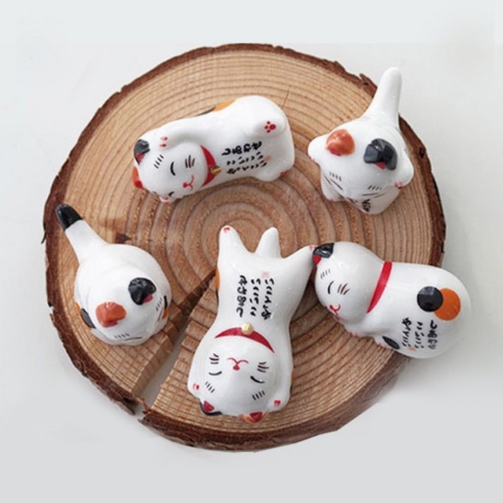 일본 고양이 5종 세트 야옹이 도자기 미니어쳐 네코 고양이 장식 냥이 인형 인테리어 소품 디자인 아이디어 상품