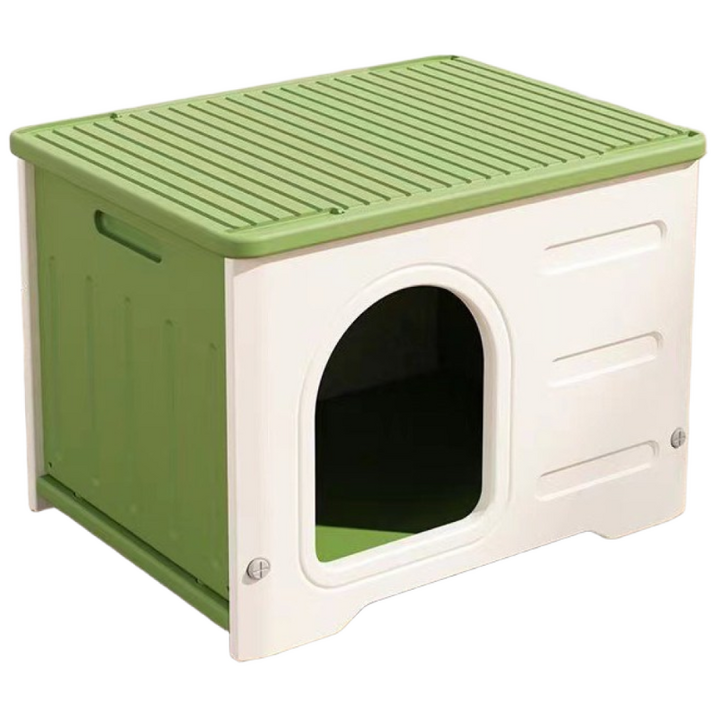 미우프 강아지집 고양이숨숨집 길냥이 야외 사계절 애견 하우스, 그린, 1개