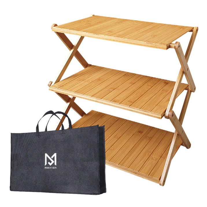 메이리앤 캠핑 우드쉘프 3단 + 가방 세트