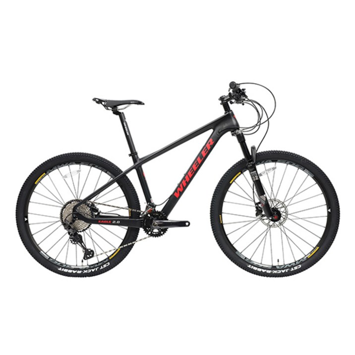 훨러코리아 이글2.0 시마노XT 24단 카본 MTB 자전거 미조립 27.5, 블랙  레드, 1개