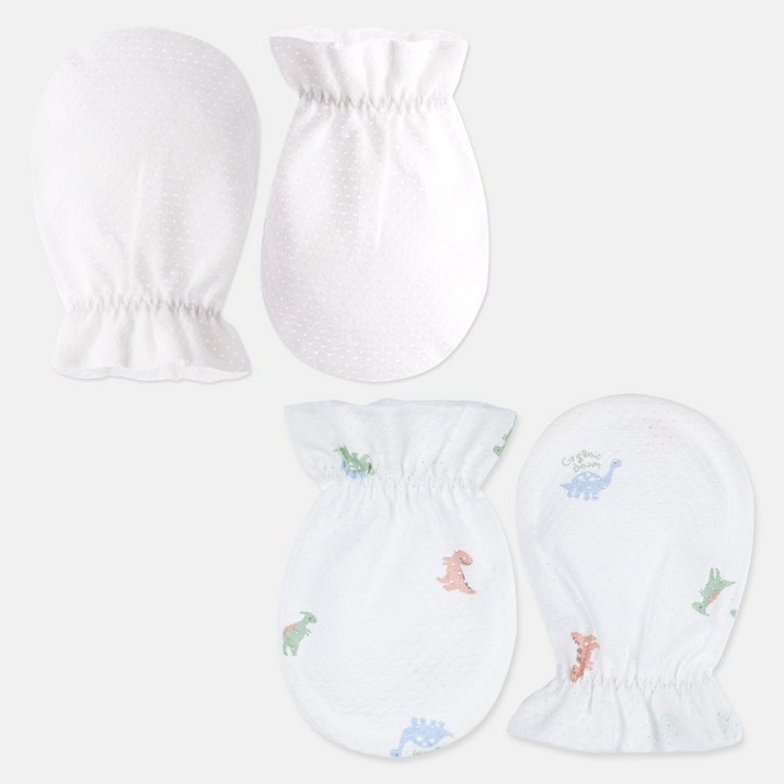 오가닉붐 여름용 공룡 손싸개 2종 세트