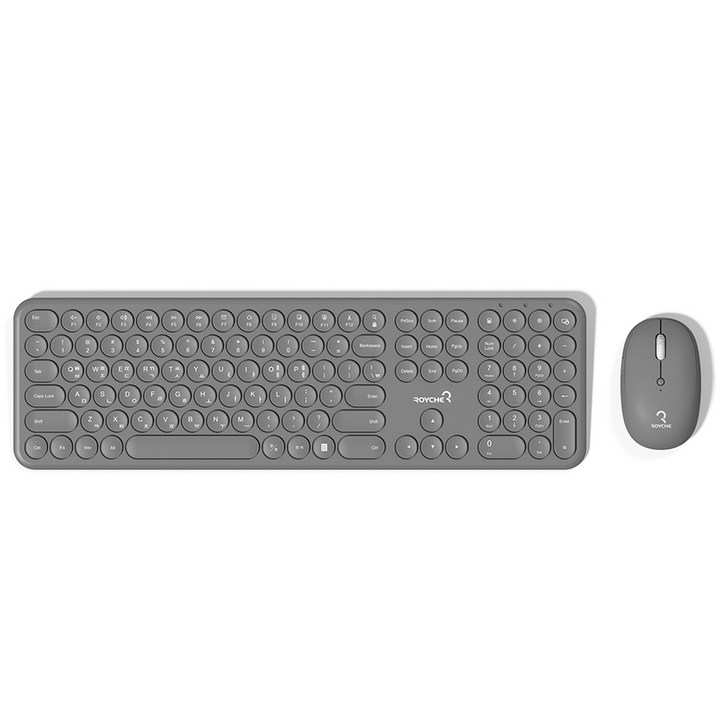 로이체 펜타그래프 무선 키보드 마우스 콤보 세트, 일반형, RMK-5600, Gray