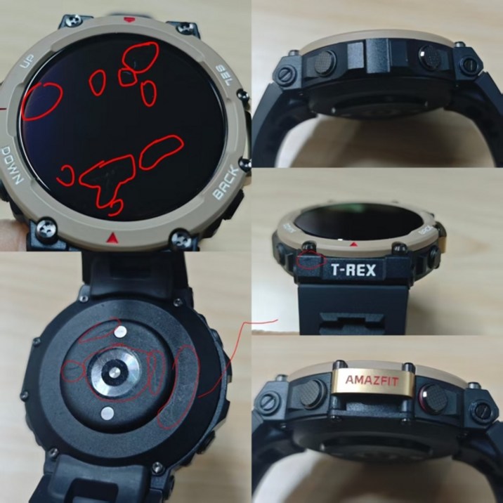 호환 Amazfit T-rex 2 스마트 워치 GPS 실외 추적기심박수 모니터 포함 Trex pro 중고 품목