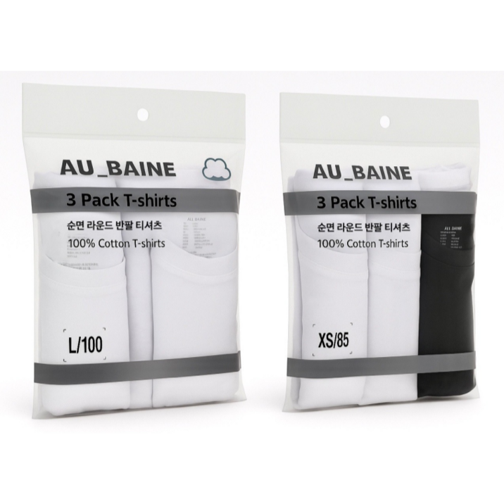 순면 라운드 반팔 티셔츠 3팩 30수 코마사 면티 튜블러티셔츠