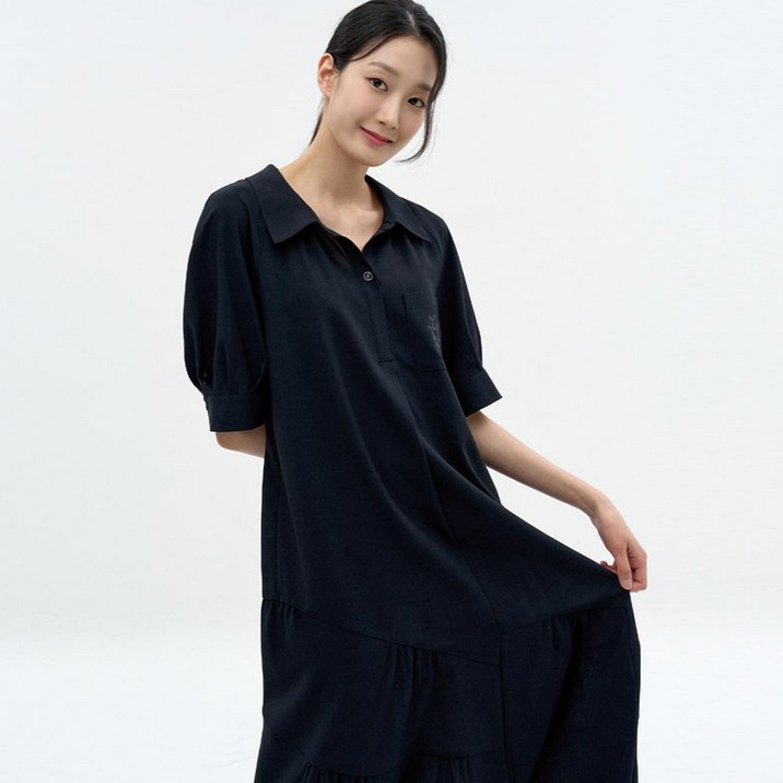 지센 스탠카라 포켓 자수 원피스 LFOPN510DN