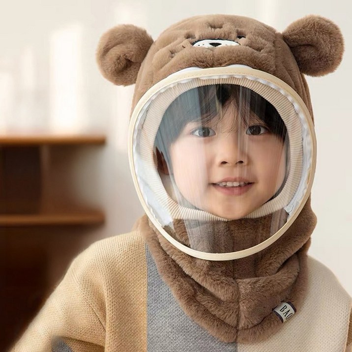레모베베 어린이 윈드가드 털모자 얼굴 바람막이 방한모