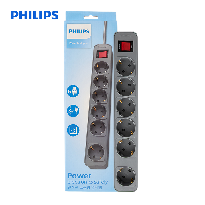 필립스 올그레이컬러탭 4000W 고용량멀티탭 과부하차단