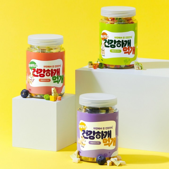 100과일채소 동결건조 간식 건강하개 먹개 3종세트, 1개