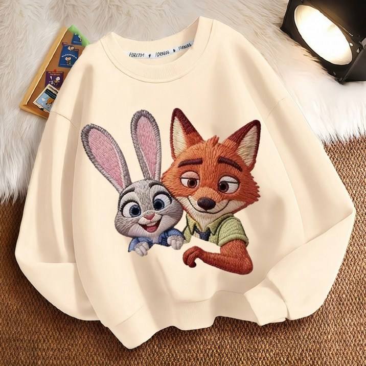 주토피아 라운드넥 맨투맨 가을 겨울 주디 홉스 닉 와일드