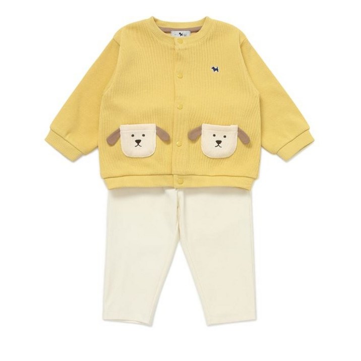 블루독베이비 도기 가디건 상하SET, 12개월~3세 유아 겨울 외출복