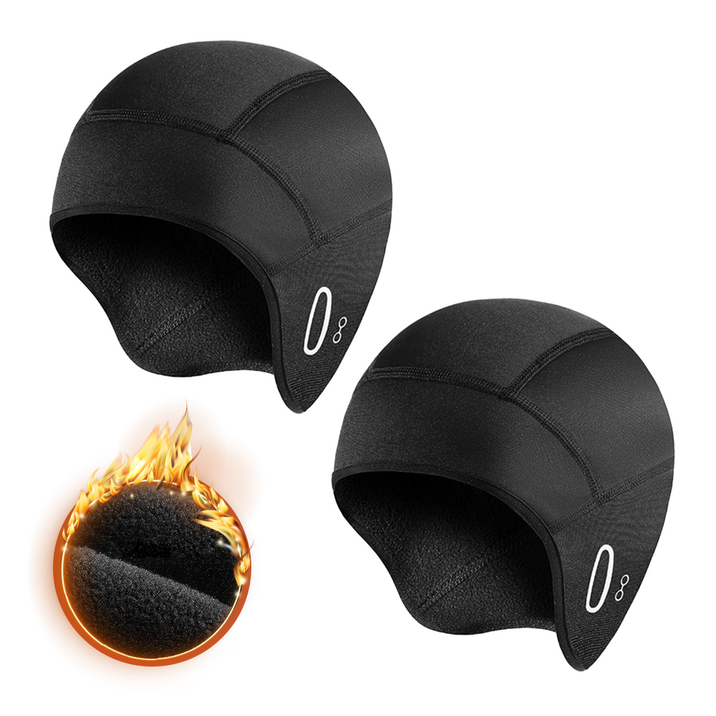 행마니 겨울 자전거 모자 방한 배달 라이딩 속모자, 2개, 블랙