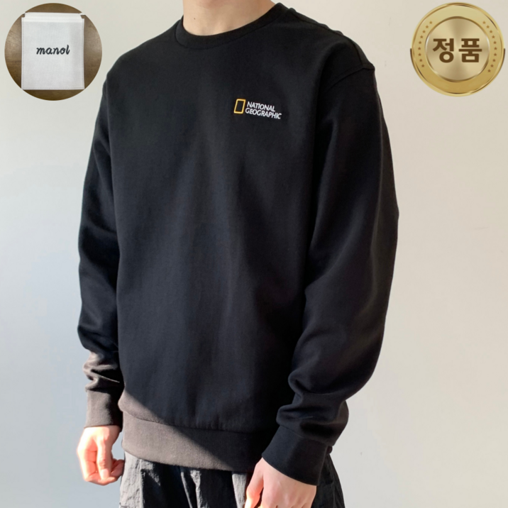 (백화점 정품)  내셔널지오그래픽 폴하스 스몰로고 맨투맨 MANOL 의류 파우치 추가증정 NUSW