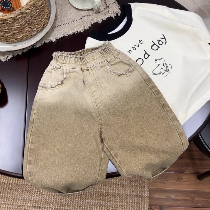 설온 아동 그라데이션 컬러 포인트 밴딩 바지