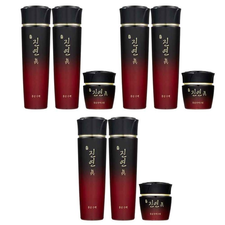 [3종]코리아나 진연진 홍삼 유액+수액+탄력크림+쇼핑백, 3세트