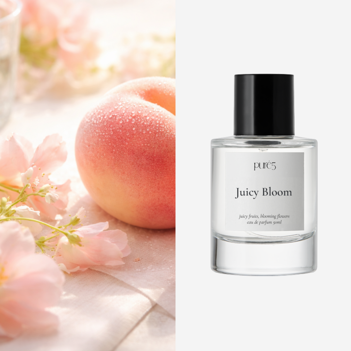 PURE5 달콤한 플로럴 복숭아향 향수 JUICY BLOOM, 1개, 18ml