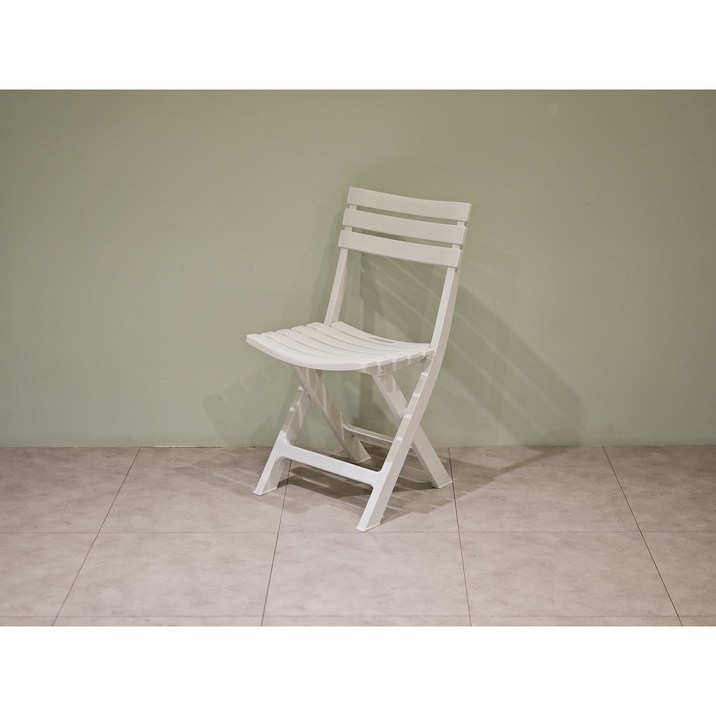 야외 테라스 카페 접이식 의자 튼튼한 정원 플라스틱 폴딩 아이비 체어, 화이트, 1개 7956017685