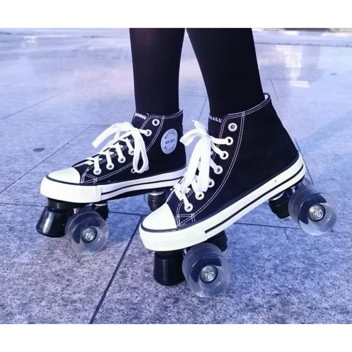 [흔훤 인터내셔널] 롤러스케이트 성인 캔버스 신발 스케이트화 노멀 휠 쿼드 휠 스케이트화 6077255225
