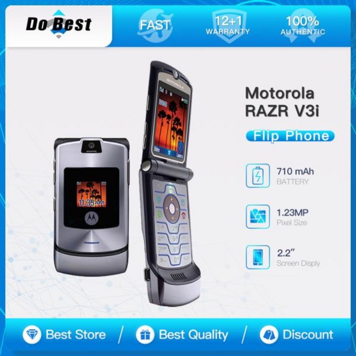 모토로라 RAZR V3i GSM2G 네트워크 휴대폰 2.2인치 TFT 디스플레이 1.23MP 카메라 잠금 해제된  저렴한