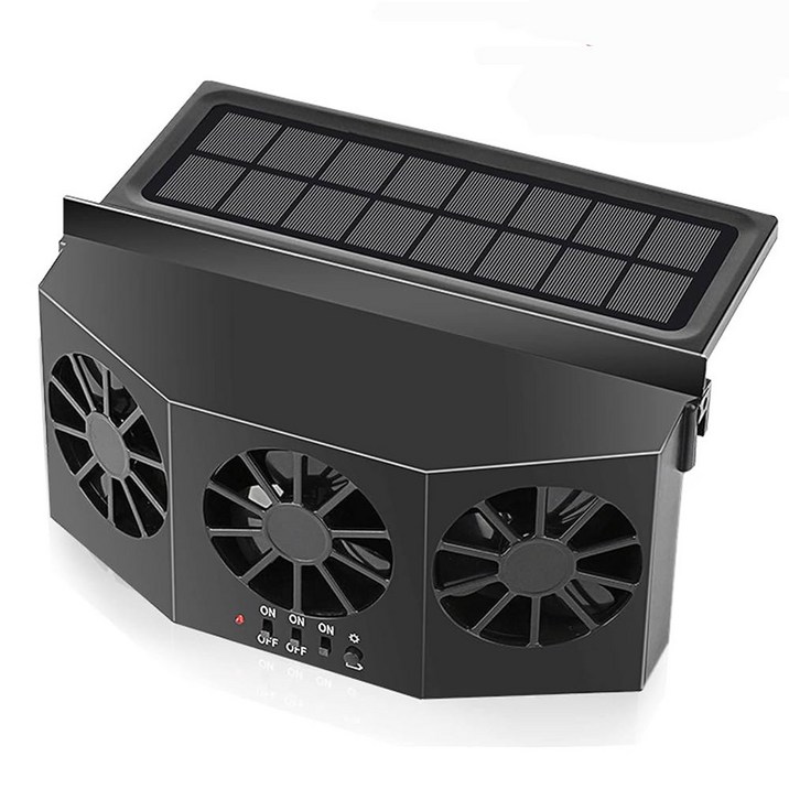 CYDZSW 자동차 태양광 발전 창문 배기구 공기 청정기 뒷좌석 또는 앞좌석용 라디에이터 환기 블랙