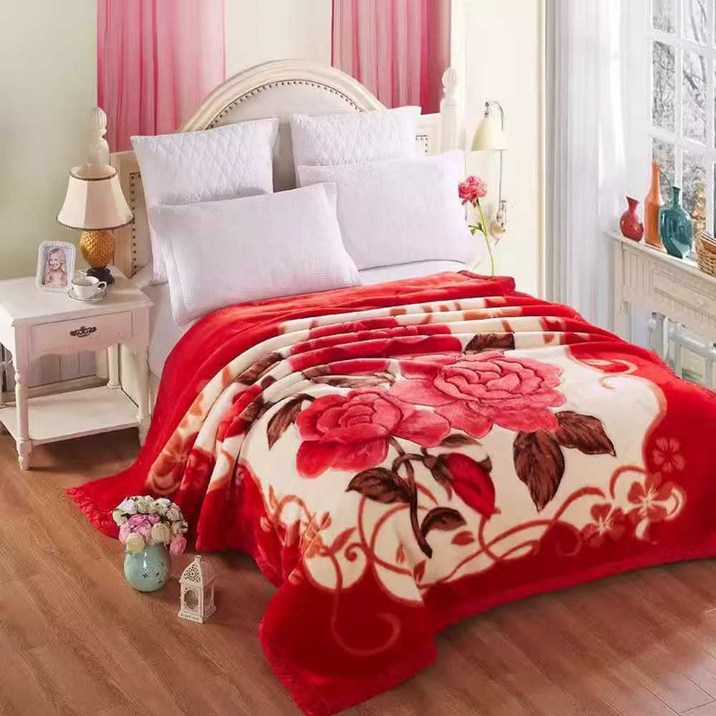 겨울밍크담요 고릴라호랑이패턴 두꺼운이불 레트로할머니담요150x200cm