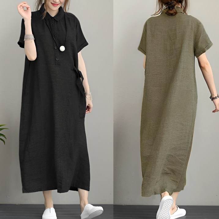 지애랑 여름 린넨 롱 원피스 빅사이즈 루즈핏