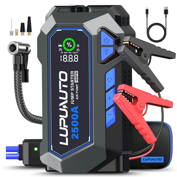 로푸 Q18 4in1 점프스타터 에어펌프 보조배터리 2500A 12V, 8000mAh, 1개 로푸 Q18 4in1 점프스타터 에어펌프 보조배터리 2500A 12V, 8000mAh, 1개