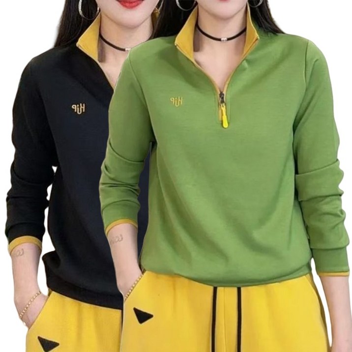 1+1 여성티셔츠 긴팔티 블라우스 맨투맨 티 데일리 캐주얼 트레이닝 상의 RHG7587 36