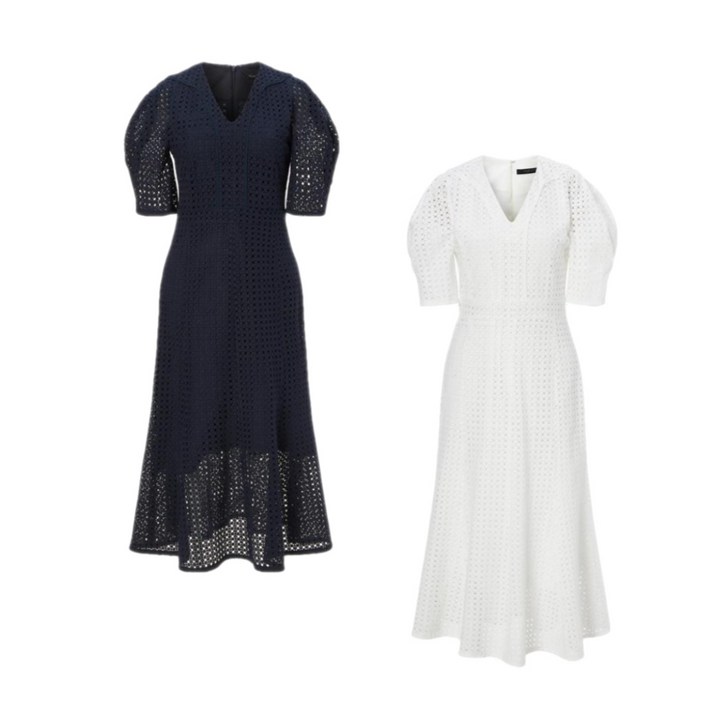 질스튜어트 여성용 자수패턴 코튼 5부소매 원피스 JSDR2B320