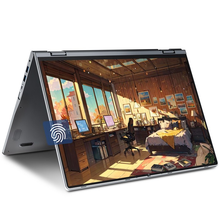 JUMPER 2-in-1 16인치 컨버터블 노트북 N5095 4GB RAM 128GB SSD 터치스크린 지문인식 WiFi6, JUMPER J1 SEUN186, WIN11 Home, 4GB, 128GB, 회색