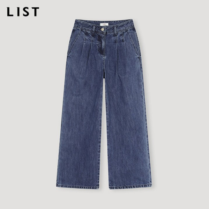 리스트 신상 핀턱 워싱 와이드 데님 팬츠TSMSLN52040BL 리스트 신상 핀턱 워싱 와이드 데님 팬츠TSMSLN52040BL