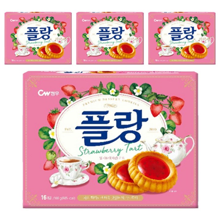 청우식품 플랑 딸기 타르트 쿠키
