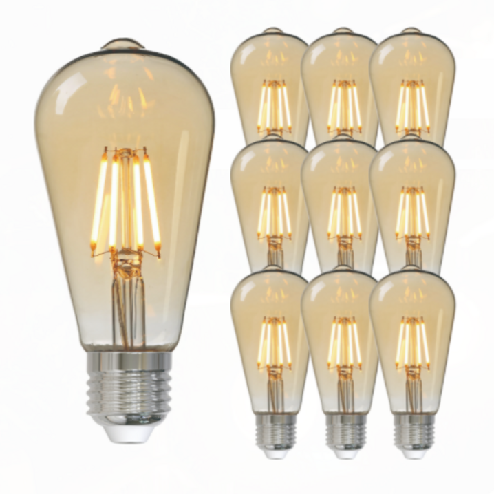 LED 에디슨 전구 ST64 4W, 전구색, 10개