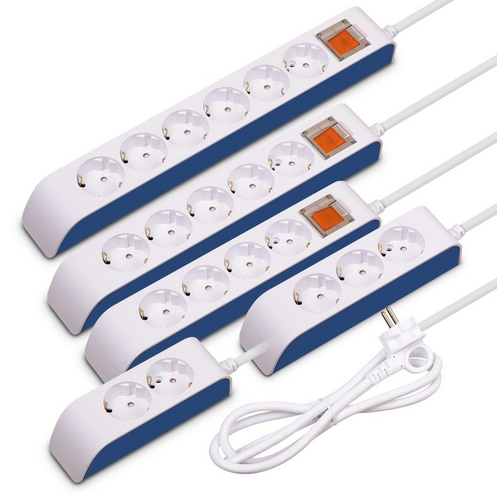 현대일렉트릭 하이탭 2800W 안전멀티탭 통합스위치 접지 16A 과부하차단 소형가전 안전커버 증정, 6구5미터 HIPM1665N, 1개