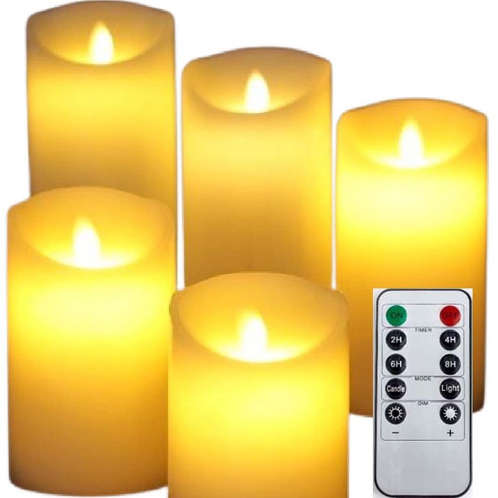 LED초 흔들리는 전기초 원백 리모컨 캔들 받침대, LED초충전식10cm