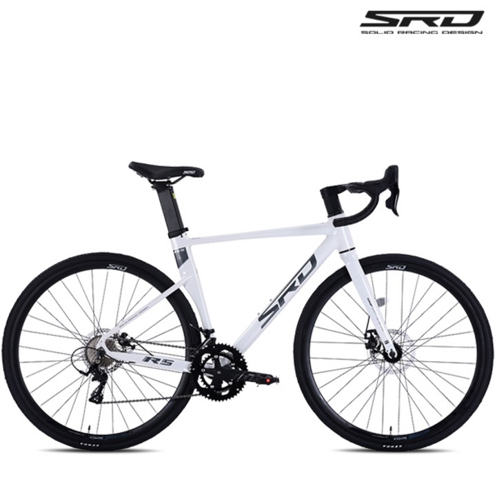 SRD 솔리드 레이싱 경량 로드자전거 R5 18단 듀얼레버 디스크브레이크, 1개, 166cm, SRD R5 510 루나 화이트 미조립