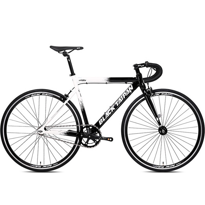 블랙타이판 브래이즌 경량 알루미늄 픽시자전거 700C 완조립, 블랙화이트, 1개, 170cm