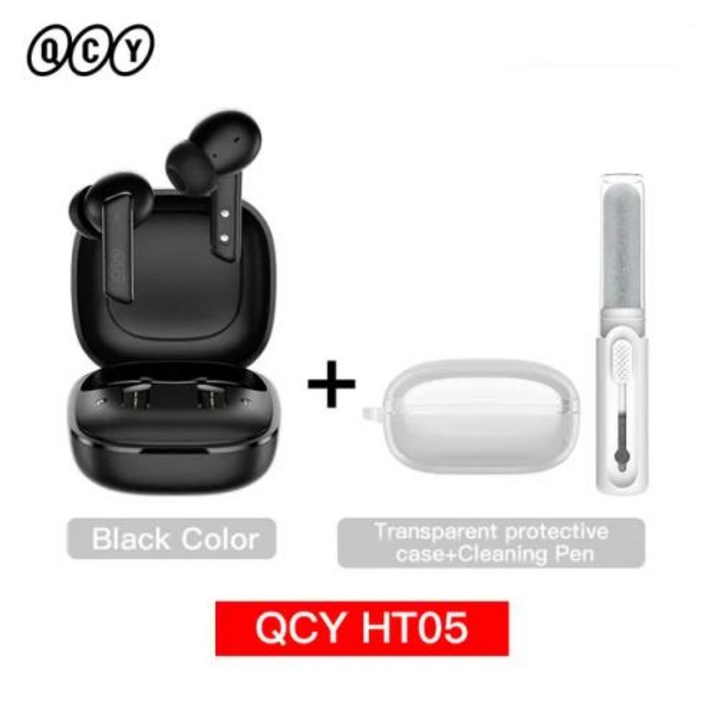 더 뉴 QCY HT05 ANC 무선 TWS 블루투스 5.2 이어폰 40dB 액티브 노이즈 캔슬링 이어폰 6 마이크 ENC HD 통화 TWS 이어플러그