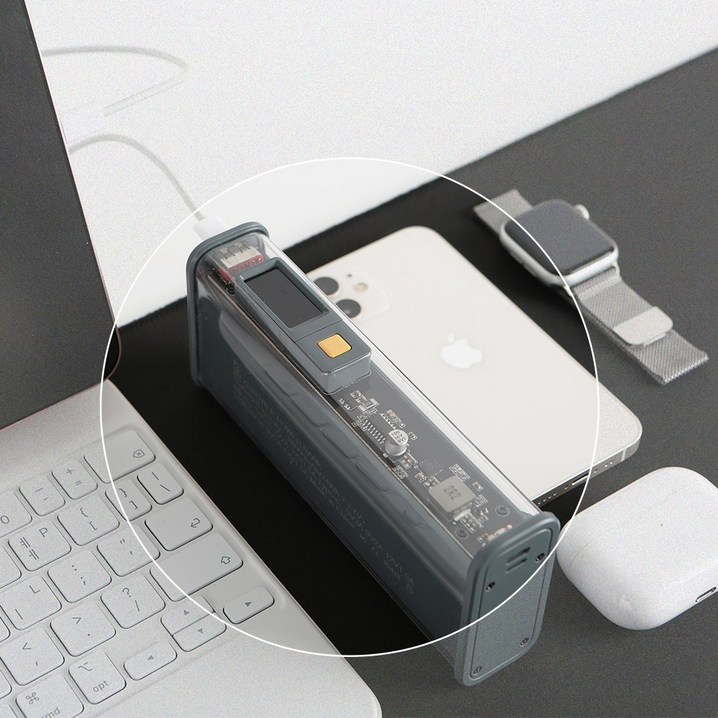 제로티어 무선 보조배터리 20,000mAh 대용량 캠핑용 파워뱅크 초고속, 그레이