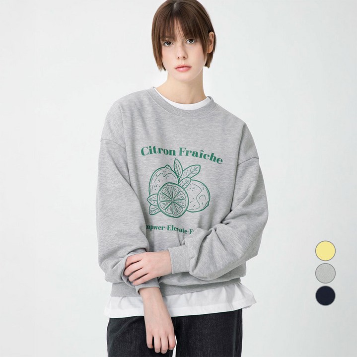 ELLE PARIS 그래픽 Citron 스웻셔츠
