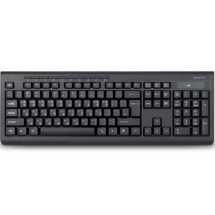 스마텍 리시버타입 무선 멤브레인 키보드, 일반형, 블랙, STK-200
