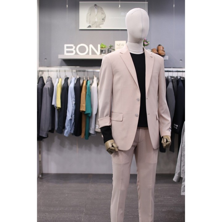 BON 캐주얼 정장 BN4ME257T359PI 라이트 핑크 쿨스판 셋업 수트