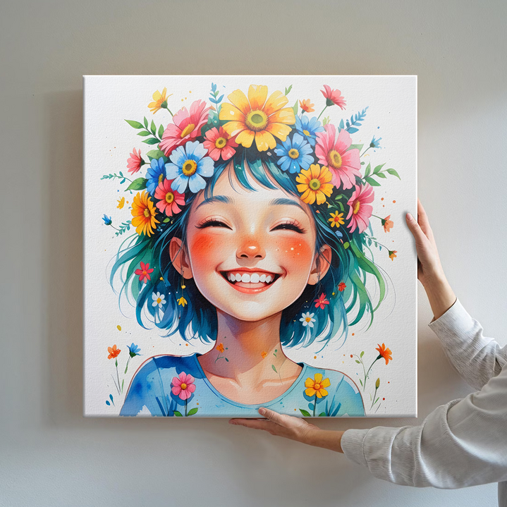 감성 힐링 일러스트 인테리어 꽃 피는 순간을 담다 꽃마음 시리즈 캔버스액자 15종 0815, 10.웃음가득 들꽃