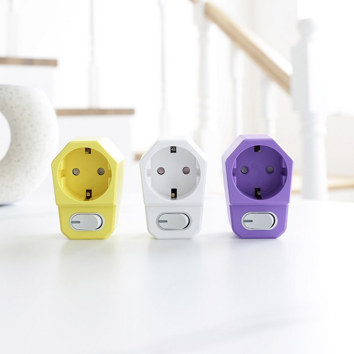 아이정 더좋은 멀티탭 개별 1구 스위치 콘센트, 0.1cm, 옐로우, 1개