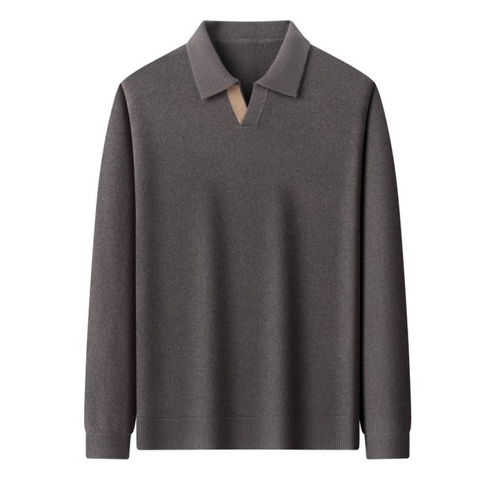 Luspirez 남성 100%울 소프트 카라 니트티 스웨터