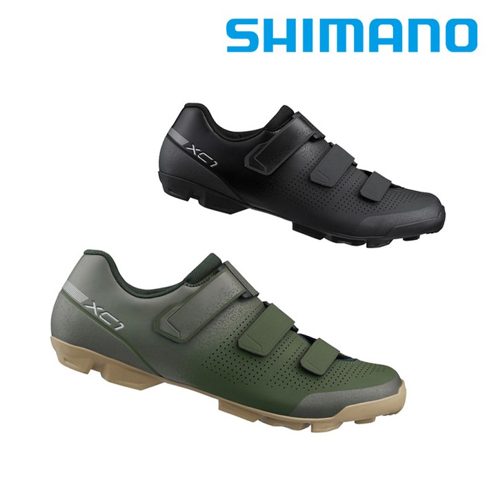 시마노 SH-XC102 자전거 클릿 슈즈 남성용/SPD MTB 클리트 호환 인문용 자전거용 신발/SH-XC1 블랙 올리브, EU 43, [ 블랙 ]