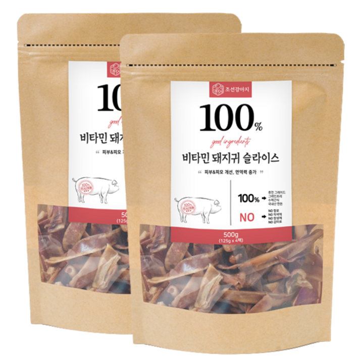 조선강아지 비타민 돼지귀 슬라이스 500g, 1개, 500g, 비타민 돼지귀 슬라이스